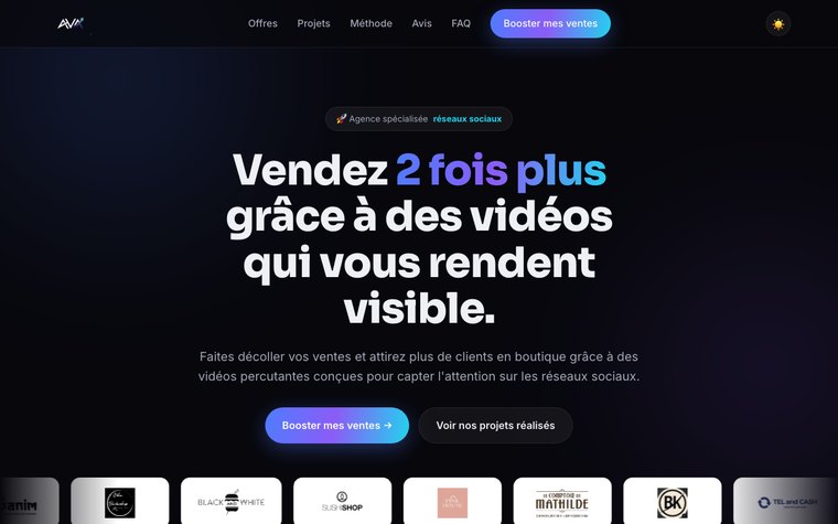 Site AVA Créa — agence vidéo & contenu