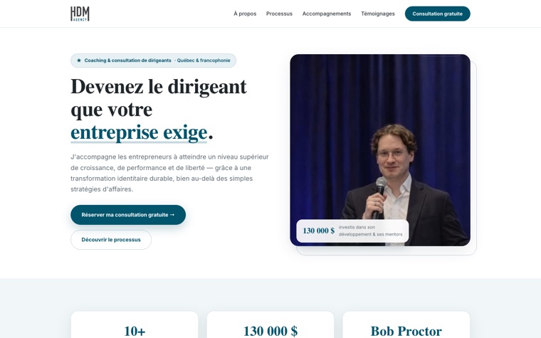 Site Jordan Larochelle — coaching de dirigeants